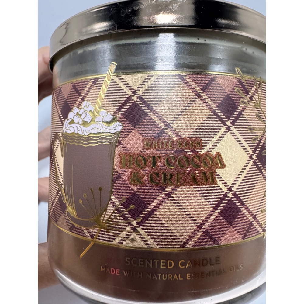 Bath Body Works White Barn Hot Cocoa & Cream 3-Wick Scented Candle 14.5oz NWOT
